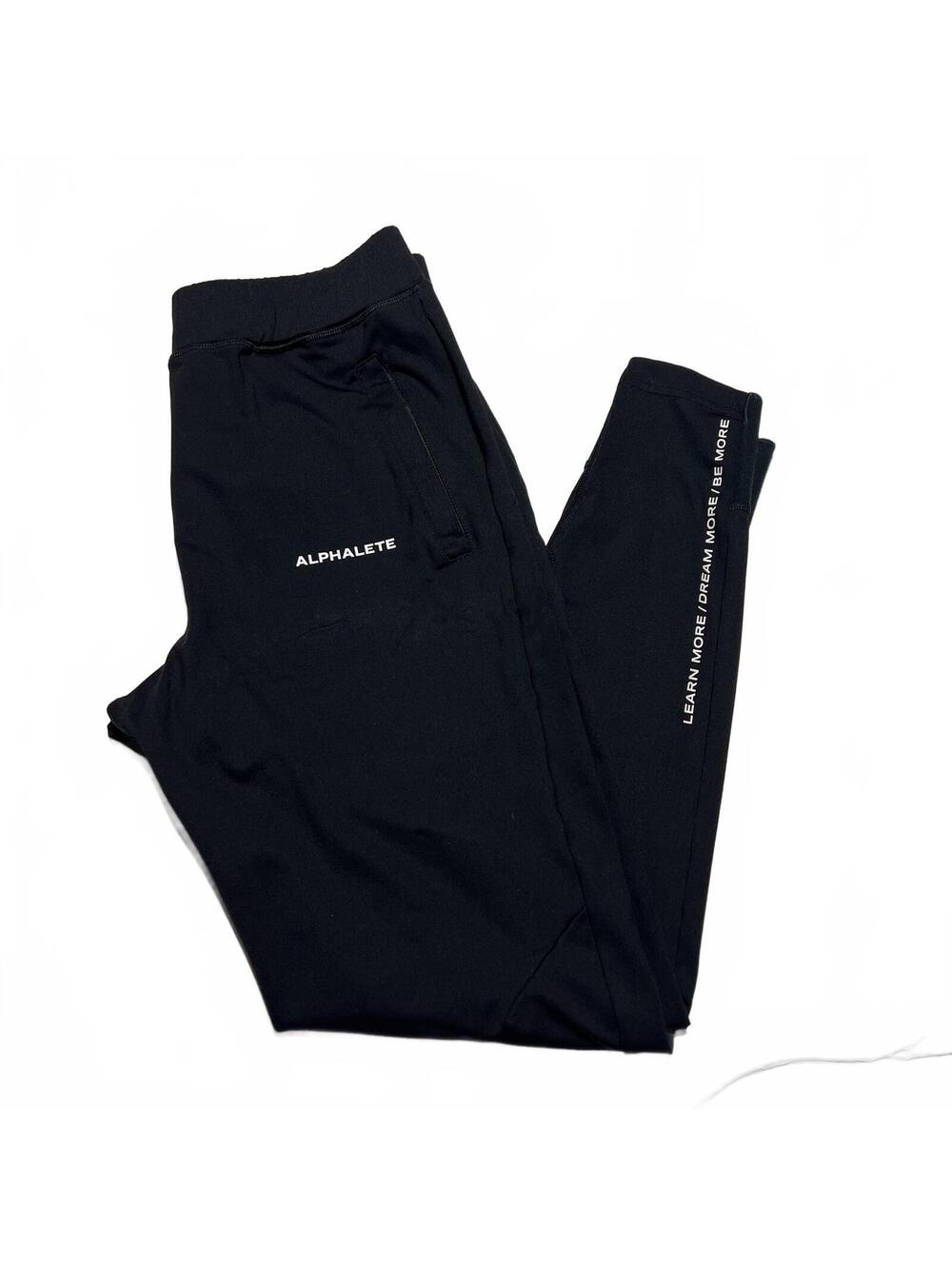 Alphalete Tech Pants Mens Medium Black Joggers Gym Work Out Performance Training